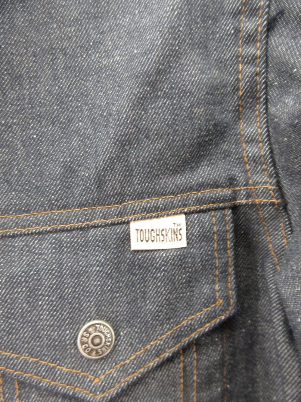 VTG Sears Toughskins Jacket Boys Youth 16 Trucker Denim Psychedelic Tie Dye - Picture 5 of 13